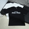 2025ss 봄 신상품 미우미우 라운드넥 반팔 티셔츠 모델 번호: MIU002