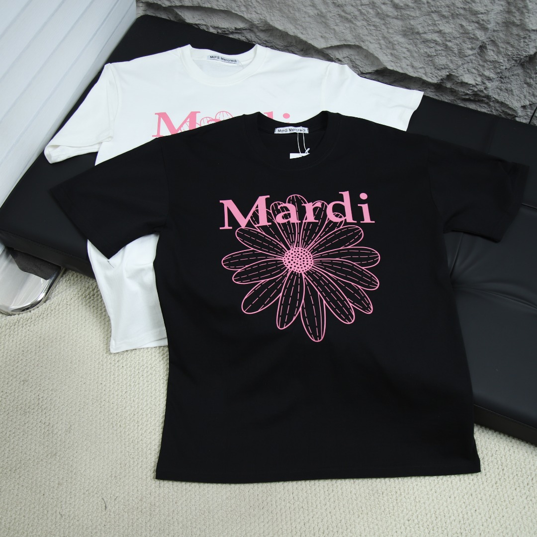 2025ss 봄 신상품 MARDI 라운드넥 반팔 티셔츠 모델 번호: MA001