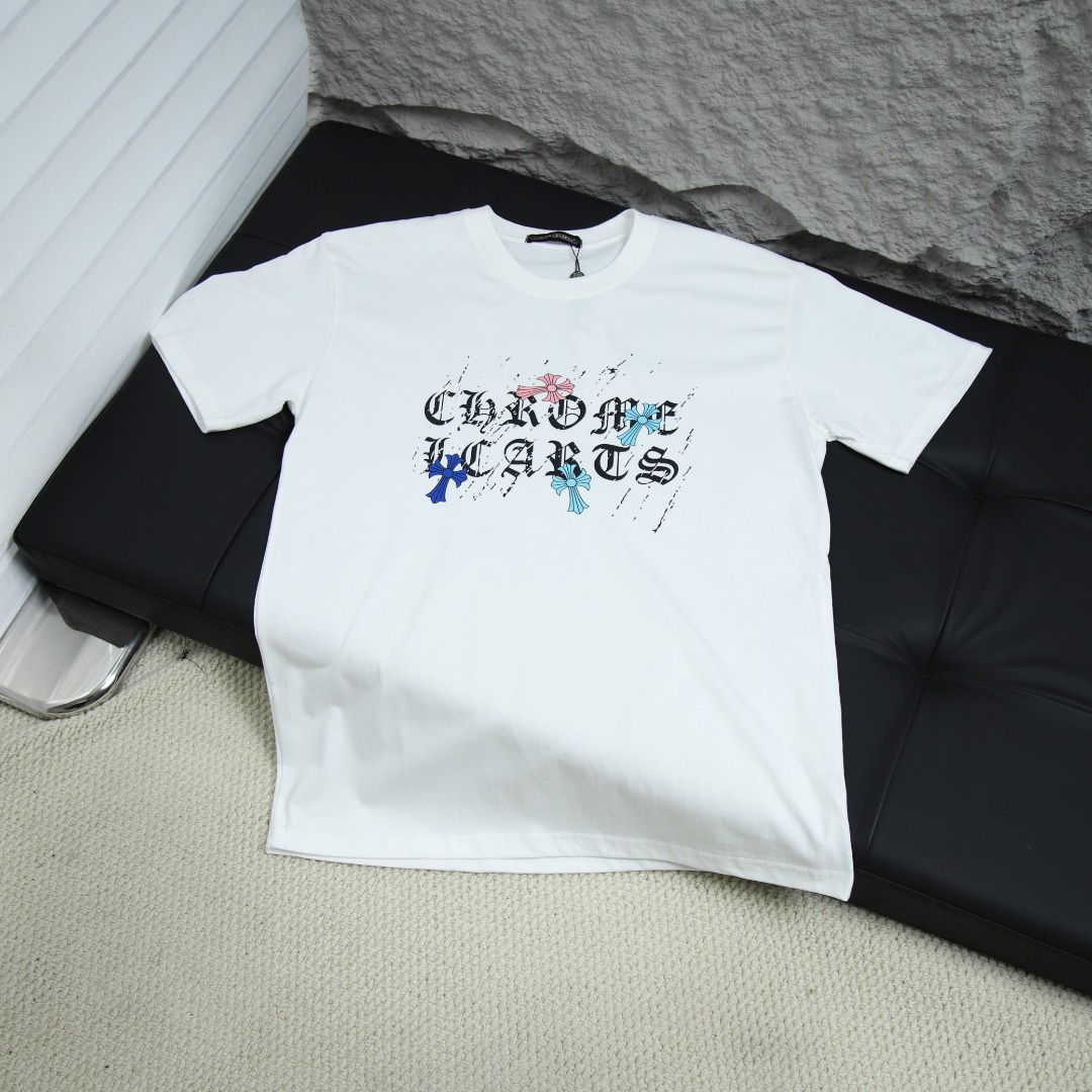 2025ss 봄 신상 크롬 하트 크로커다일 하트 마제스틱 라운드넥 반팔 티셔츠 모델넘버: CH0003