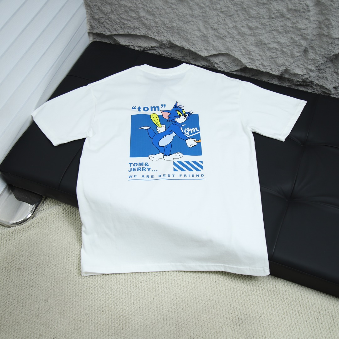 2025SS 봄 신상품 아디다스 아디다스 100 라운드넥 반팔 티셔츠 캣 앤 마우스 모델 번호: AD0012