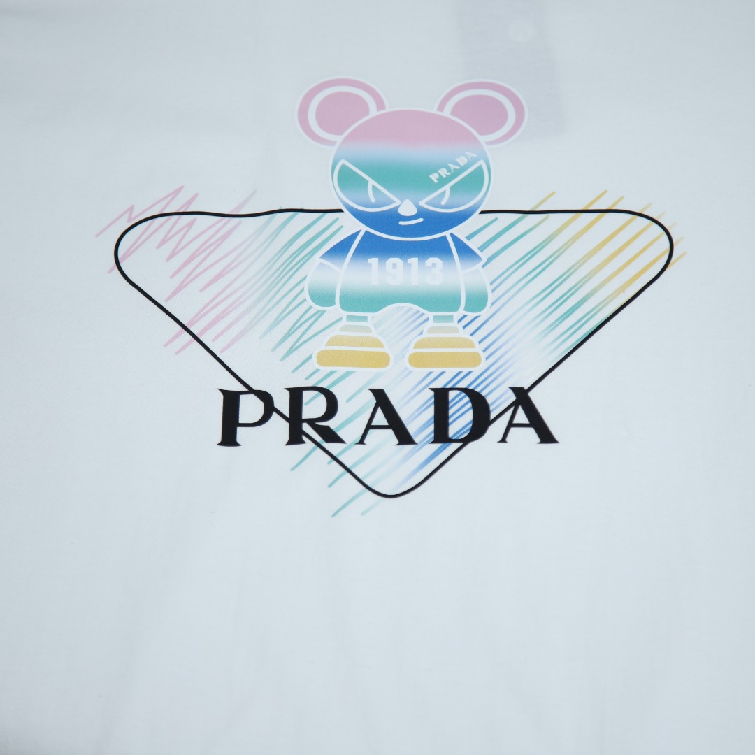 2025ss 봄 신상 프라다 / PRADA 백 라운드넥 반팔 티셔츠 모델 번호: PRA002
