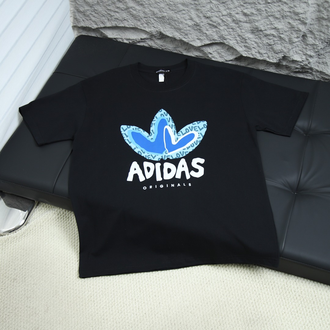 2025s스프링 뉴 아디다스 아디다스 100 라운드넥 반팔 티셔츠 모델 번호: AD0025