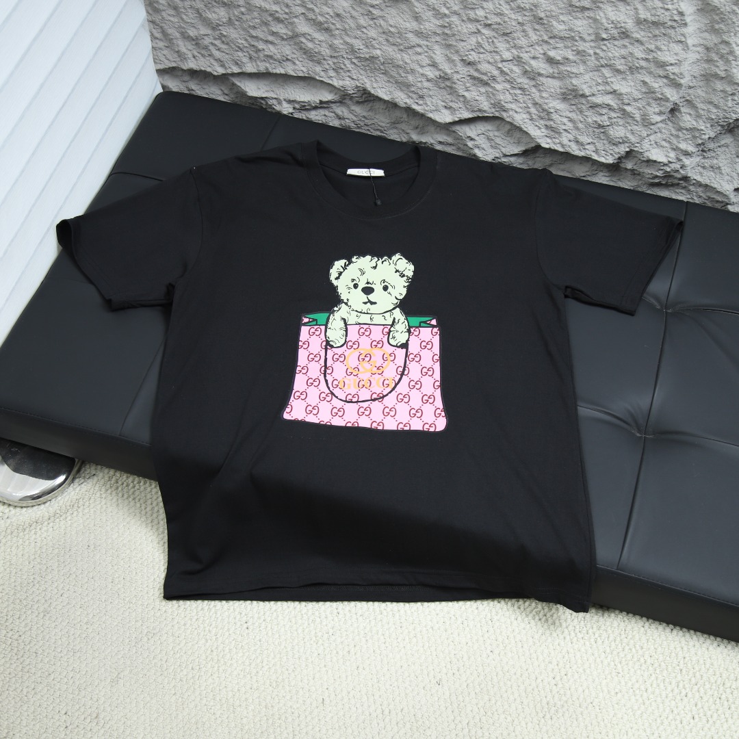 2025ss 봄 신 GUCCI/구찌 라운드넥 반팔 티셔츠 모델 번호: GUC071