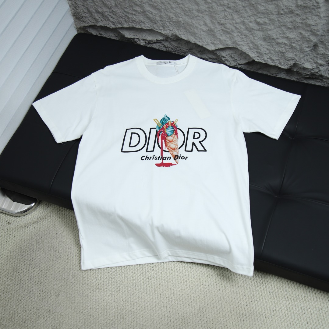 025SS 봄 뉴 디올/디올 라운드넥 반팔 티셔츠 모델넘버:DI002
