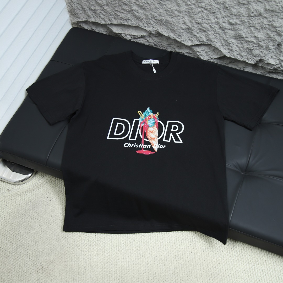 025SS 봄 뉴 디올/디올 라운드넥 반팔 티셔츠 모델넘버:DI002