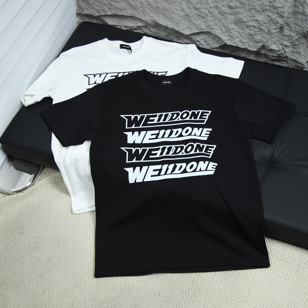 2025s스프링 신상품 WE11DONE / 웰던 백 라운드넥 반팔 티셔츠 모델 번호: WE0005