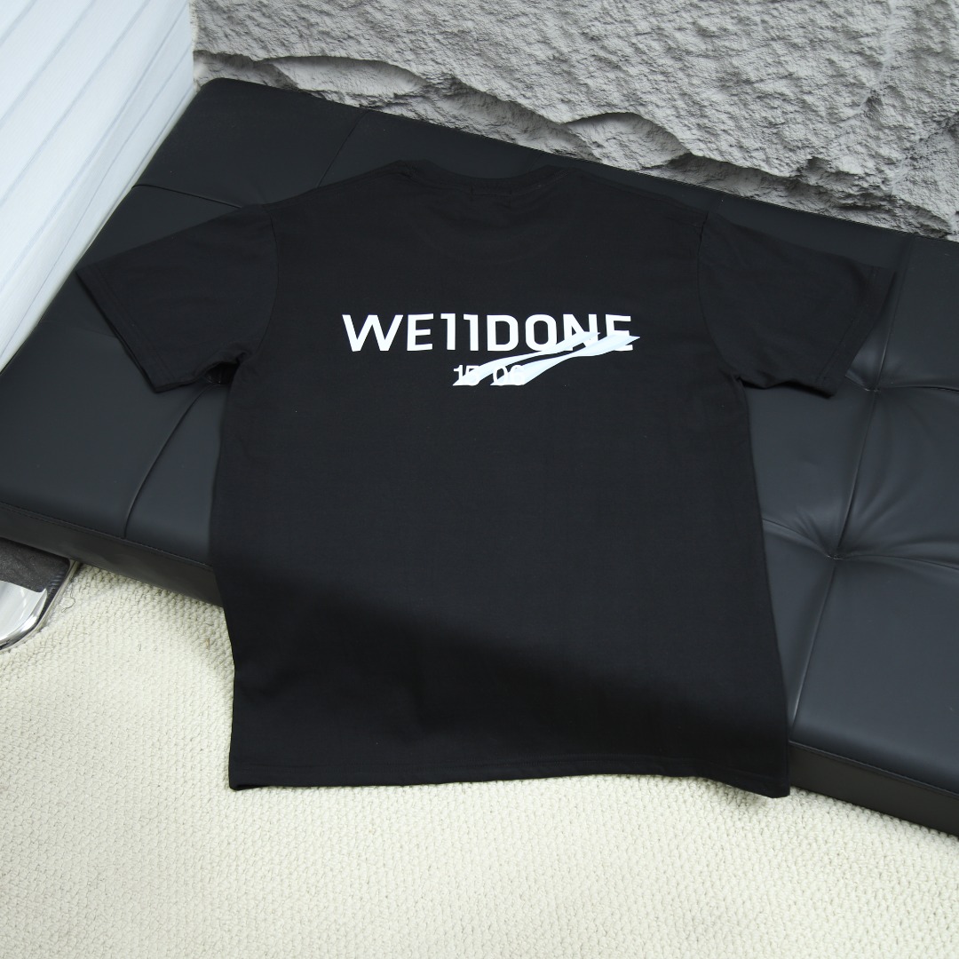 2025ss 봄 신상 WE11DONE / 웰던 백 라운드넥 반소매 티셔츠 모델 번호: WE0008