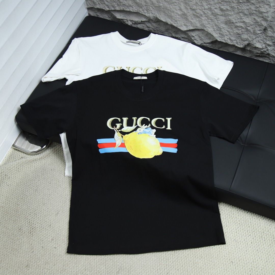 2025s스프링 신상품 GUCCI/구찌 라운드넥 반팔 티셔츠 모델 번호: GUC026