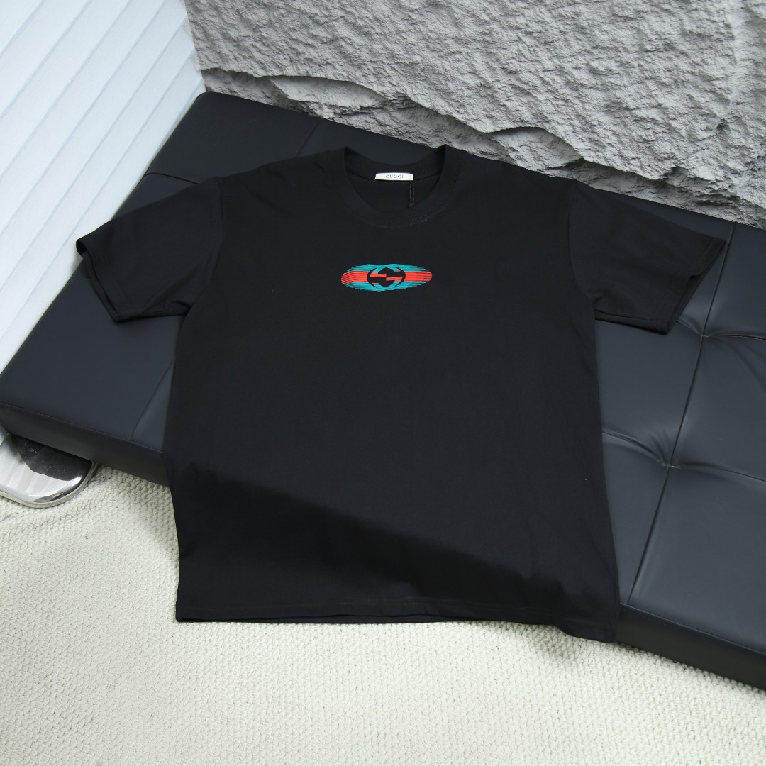 2025s스프링 신상품 GUCCI/Gucci 100 라운드넥 반팔 티셔츠 모델 번호: GUC030