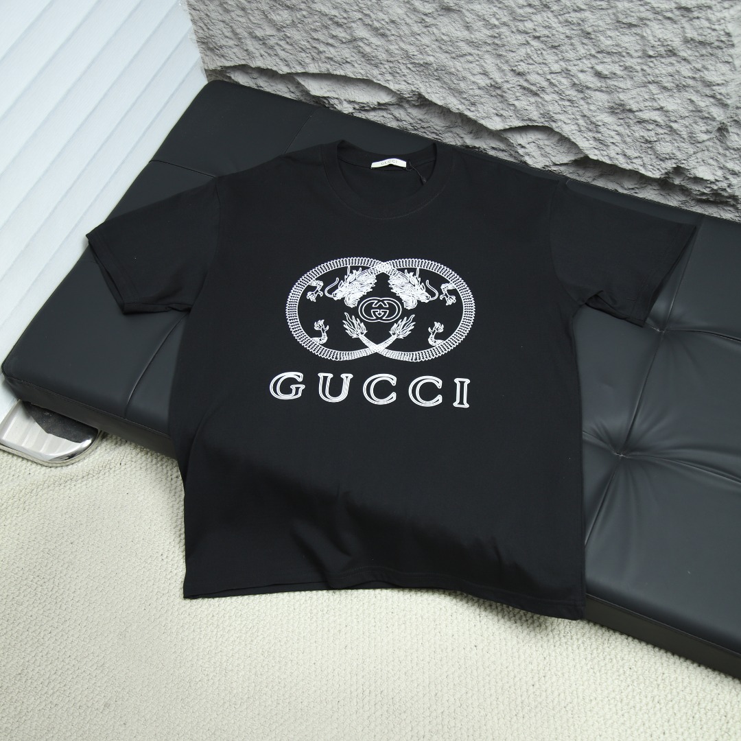 2025ss 봄 신상 GUCCI/구찌 라운드넥 반팔 티셔츠 모델 번호: GUC065