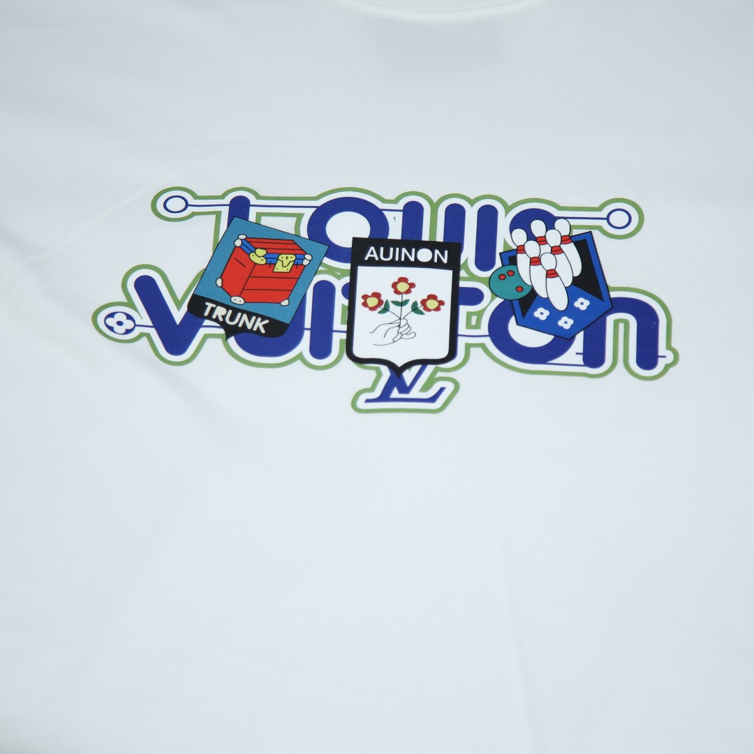 2025ss 봄 신상 LV 라운드넥 반팔 티셔츠 모델 번호: LV029