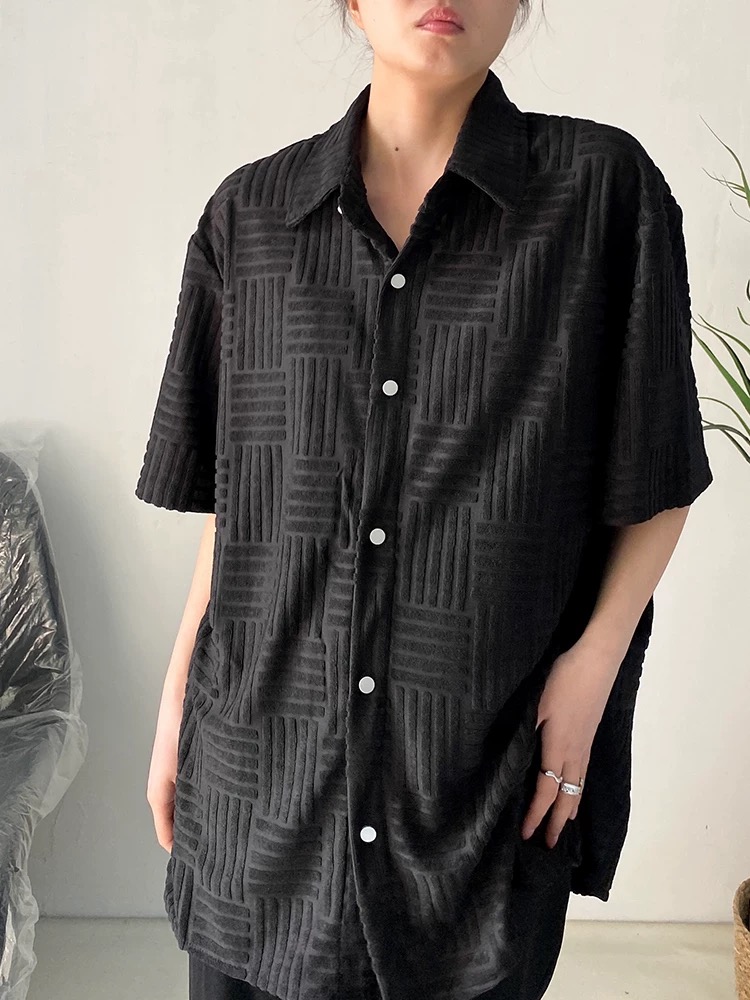 보테가 베네타 프로그램 BV 25SS 타월 니트 쇼트 슬리브 셔츠