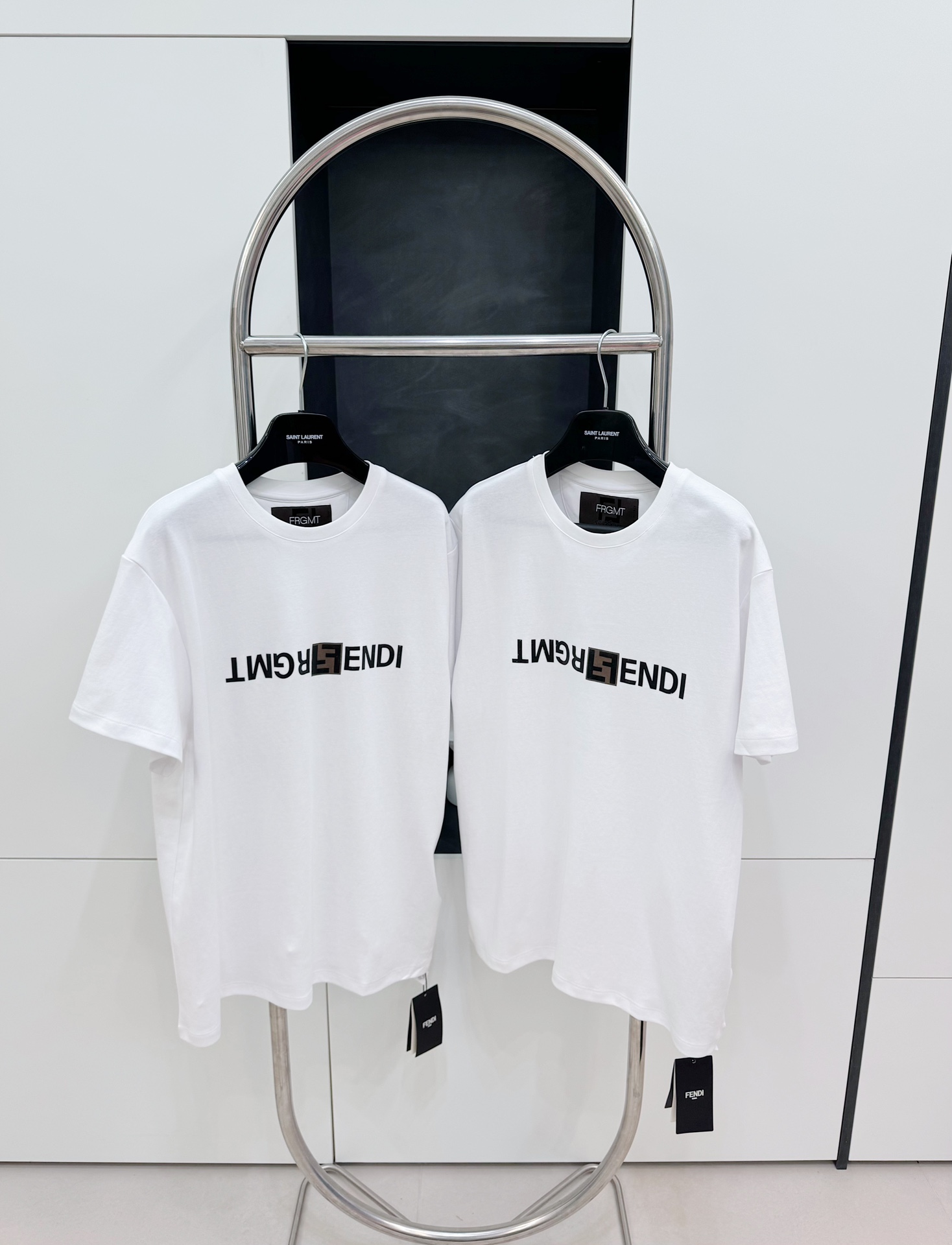 펜디 2024SS 공동 브랜드 로고 쇼트 슬리브 셔츠