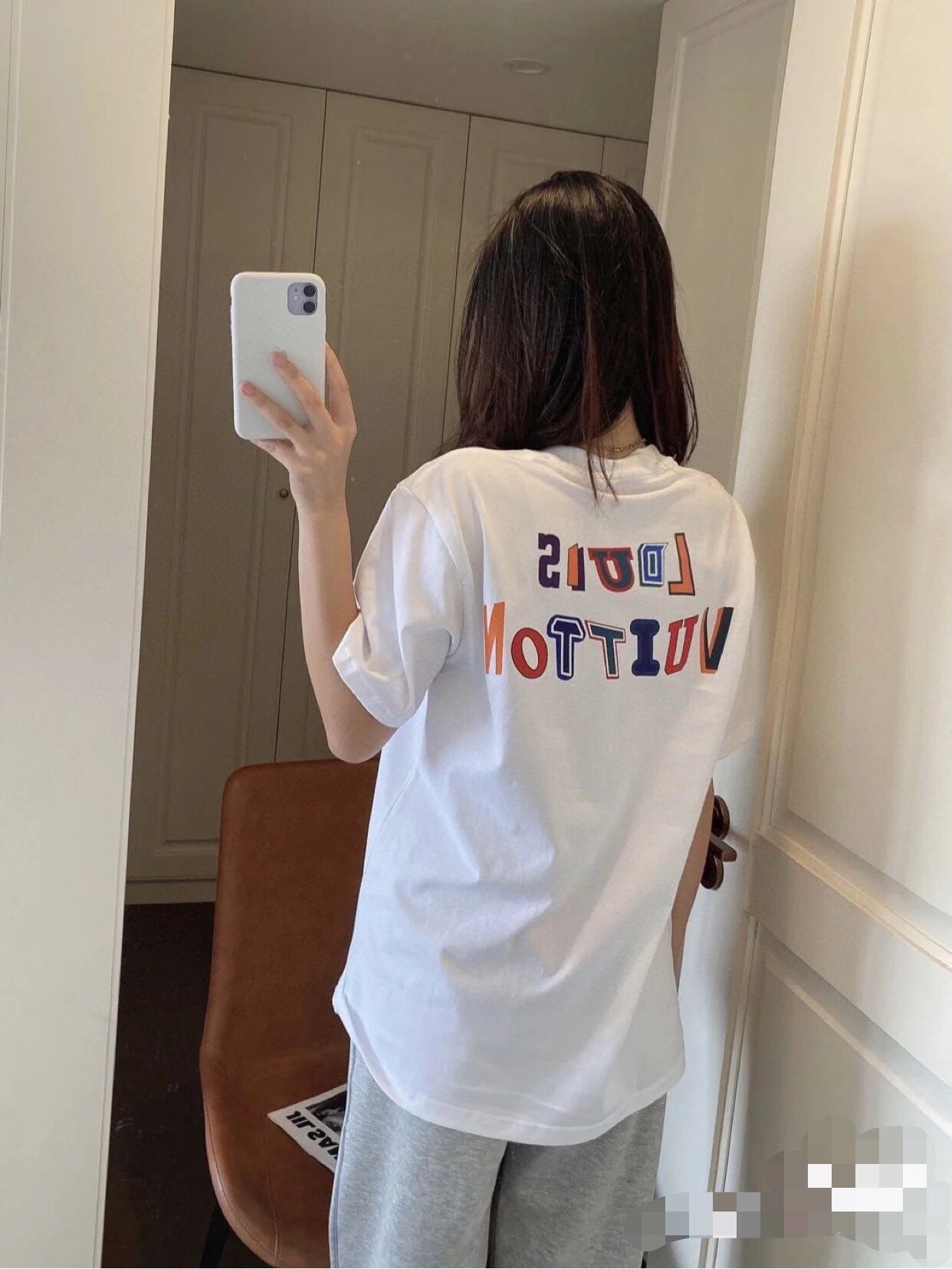 루이 비통 & NBA 21SS 레인보우 레터 프린트 쇼트 슬리브