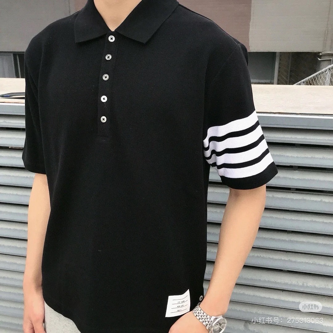 홈브라운 톰브라운 베이직 리본 쇼트 슬리브 폴로 셔츠