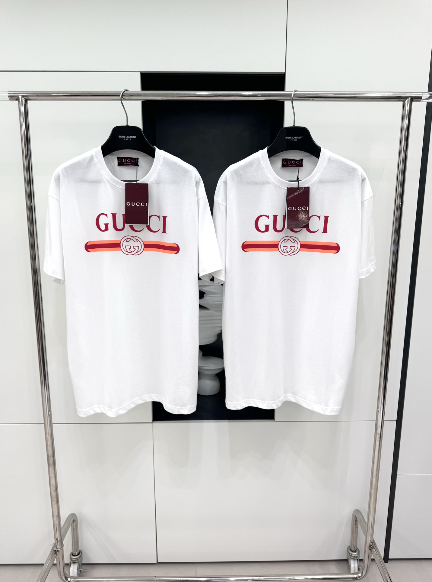 GU 2024SS 오렌지 빈 G 프린트 쇼트 슬리브