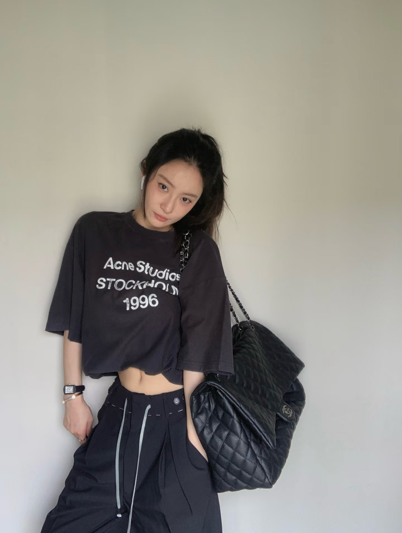 아세튜디오스 24SS 그라데이션 모틀드 1996 레터 프린트 반소매 셔츠