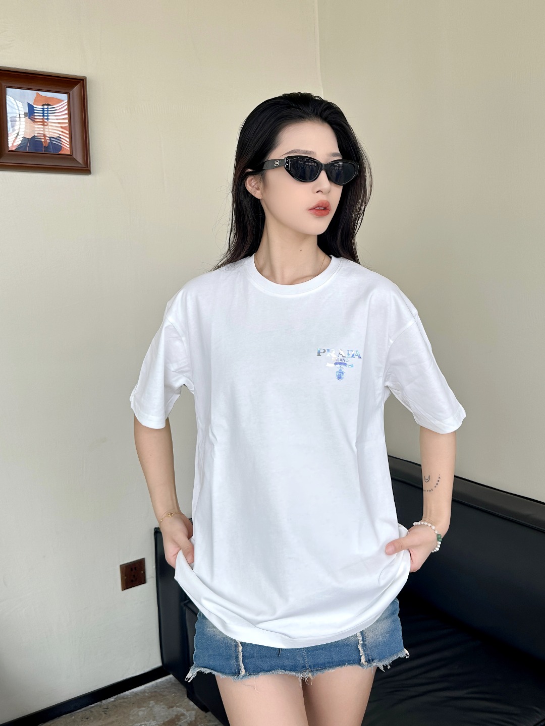 프라다 프라다 25SS 레이저 쇼트 슬리브 셔츠