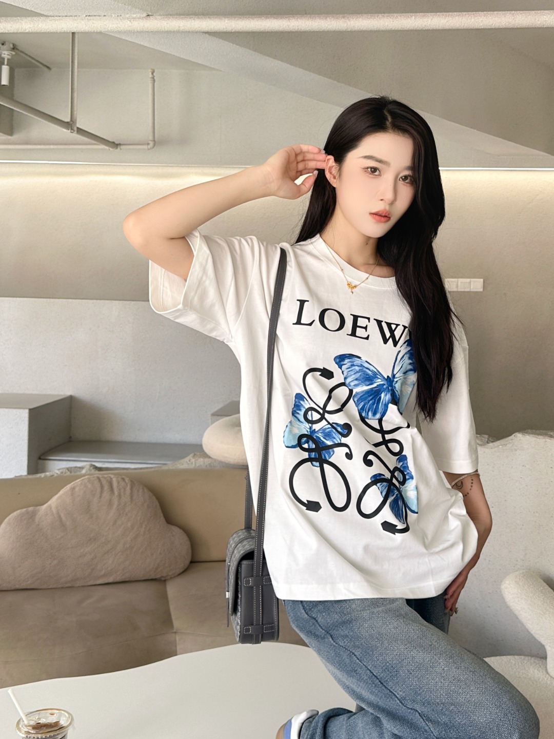 로에베 24SS 버터플라이 쇼트 슬리브 셔츠