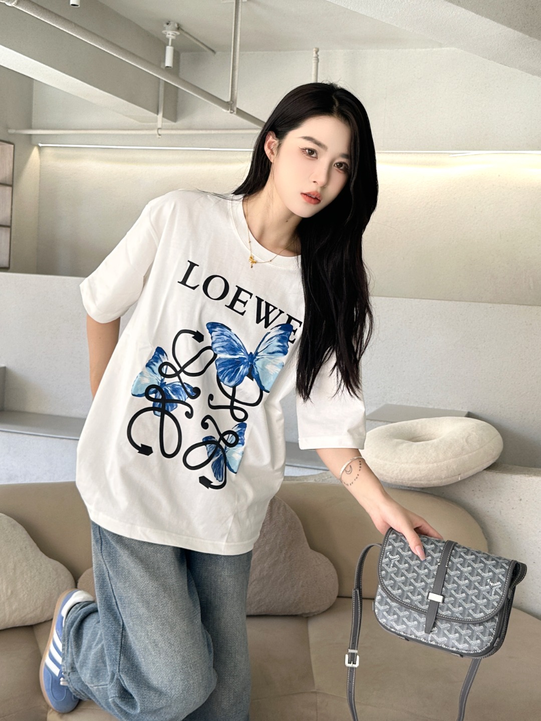 로에베 24SS 버터플라이 쇼트 슬리브 셔츠