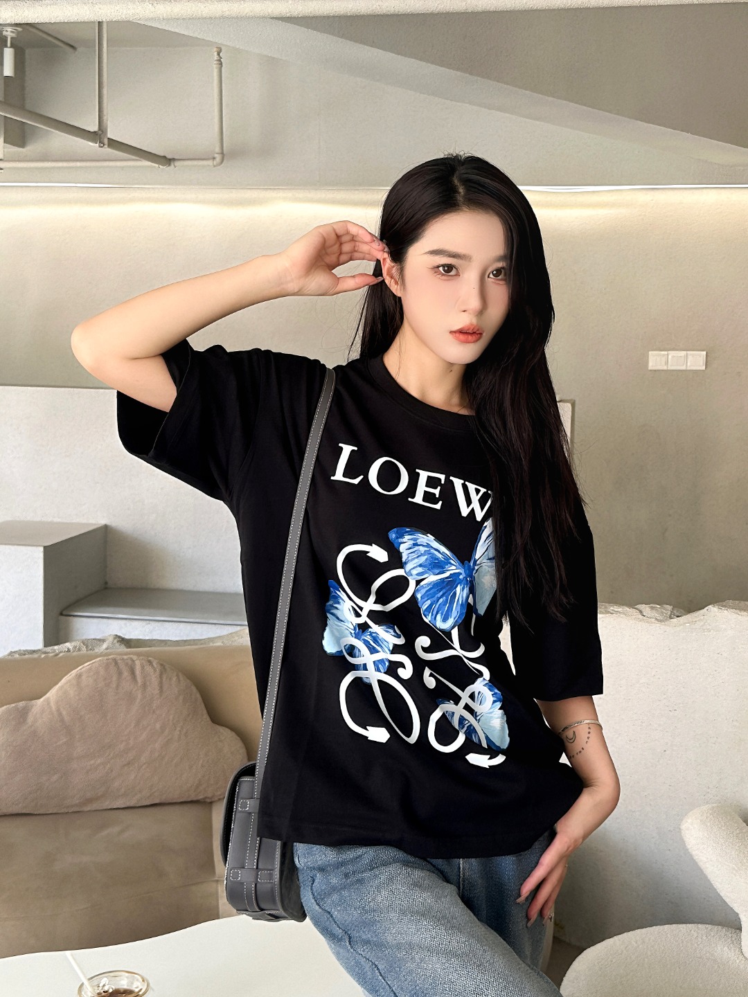 로에베 로에베 24SS 버터플라이 쇼트 슬리브 셔츠