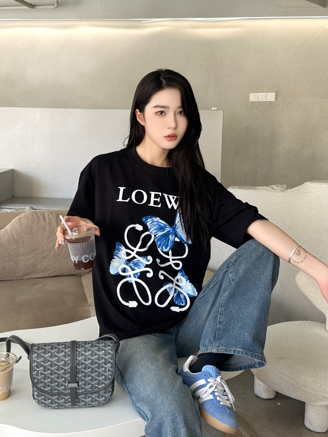 로에베 로에베 24SS 버터플라이 쇼트 슬리브 셔츠