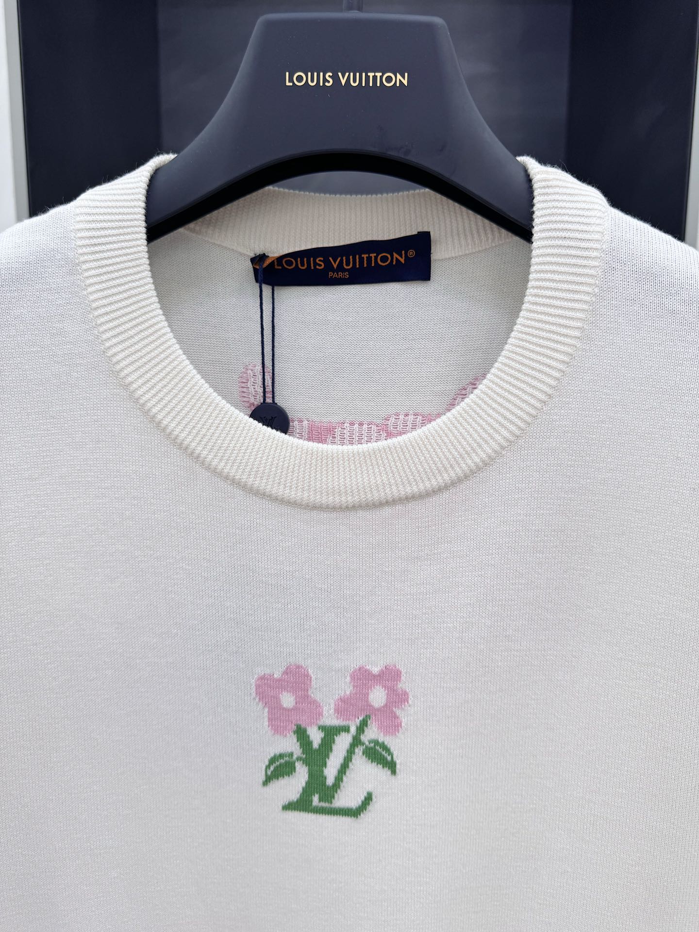 LV x yler 2024SS 이른 봄 자수 니트 쇼트 슬리브 셔츠