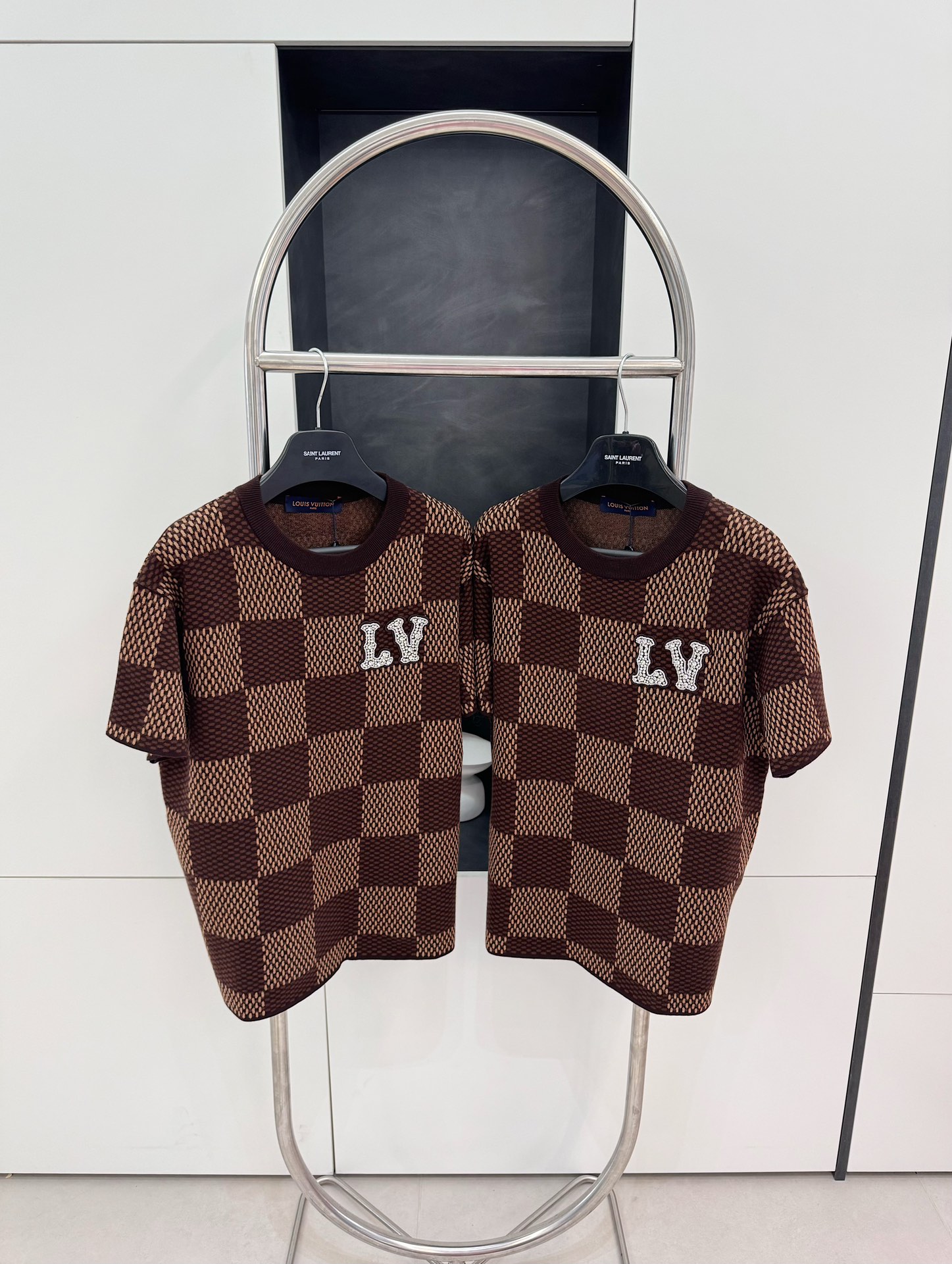 LV 2024SS 용띠 해 다이아몬드 니트 쇼트 슬리브