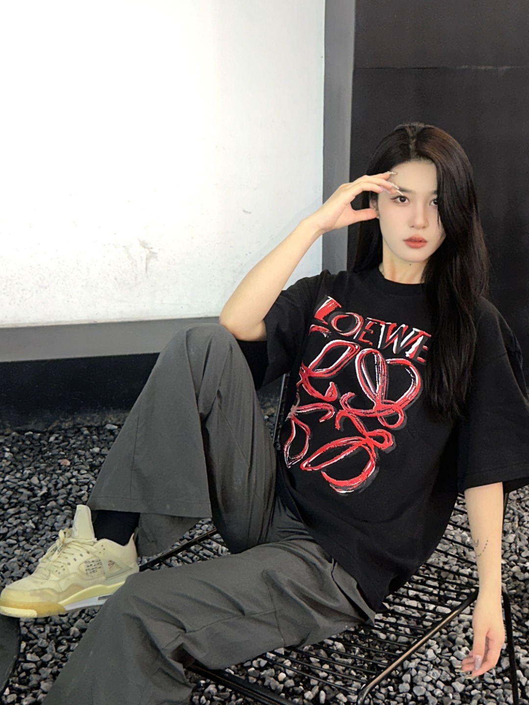 로에베 로에베 24SS 라지 페인팅 쇼트 슬리브 셔츠