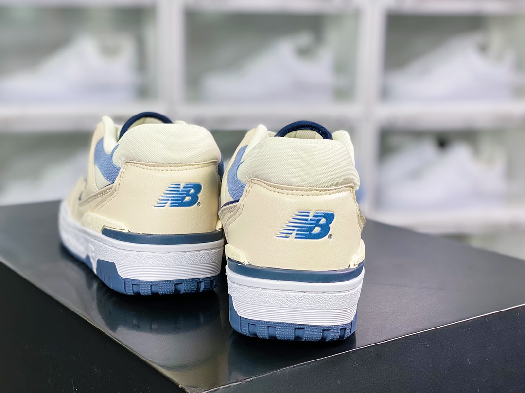 클래식 레트로 로우 탑 캐주얼 스포츠 농구화 “가죽 밀크 화이트 워시 블루 BB550PLA의 NB BB550 시리즈 