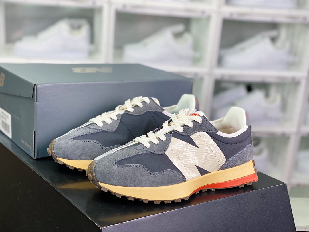 ANB 브랜드 x NB 뉴발란스 MS327스페셜 에디션 시리즈 레트로 캐주얼 스포츠 조깅화 만다린 덕 스티치 32 7MS327AAB 