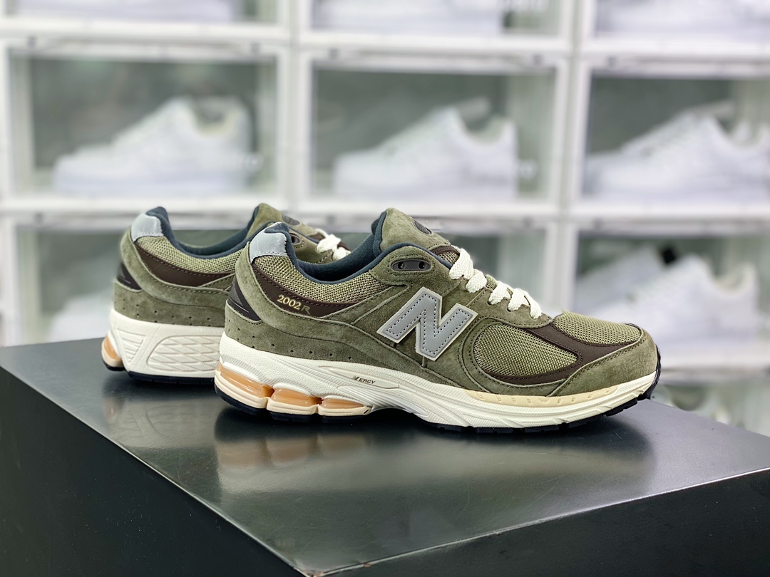 NB 뉴발란스 ML2002 시리즈 레트로 아빠 스타일 캐주얼 스포츠 조깅화 “스웨이드 올리브 그린 그레이 실버 M2002RHN 