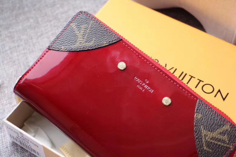 Louis Vuitton 2020 여성용 베르니 지퍼월렛 레드,브라운,버건디