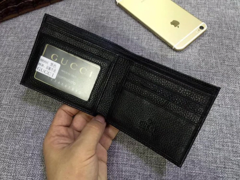 Gucci 구찌 남성용 클래식 반,장지갑 금장블랙