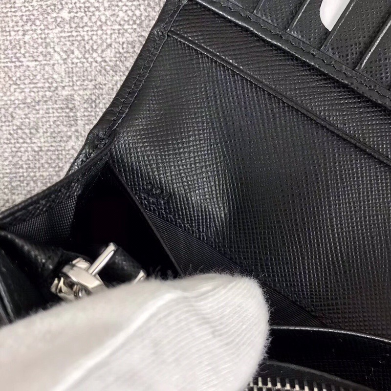Prada 프라다 사피아노 장지갑 블랙,네이비