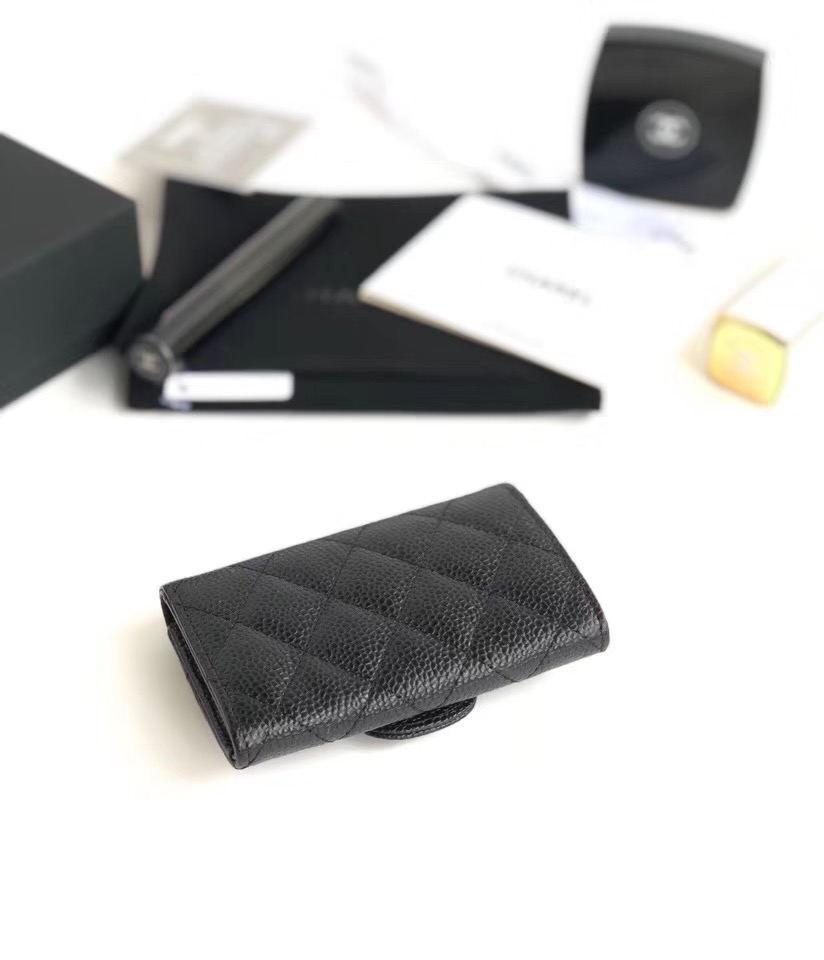  CHANEL 샤넬 카드지갑 케비어 금장  A80799