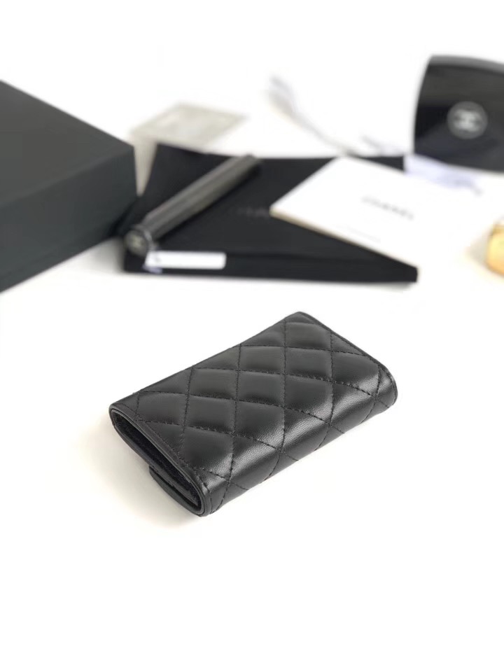 CHANEL 샤넬 카드지갑 램스킨 은장 A80799