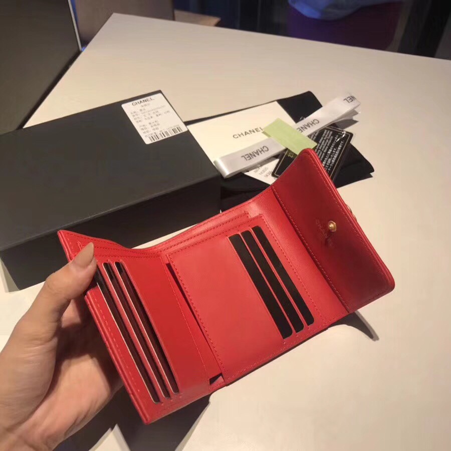 샤넬지갑 양가죽  금장 11CM AS87555