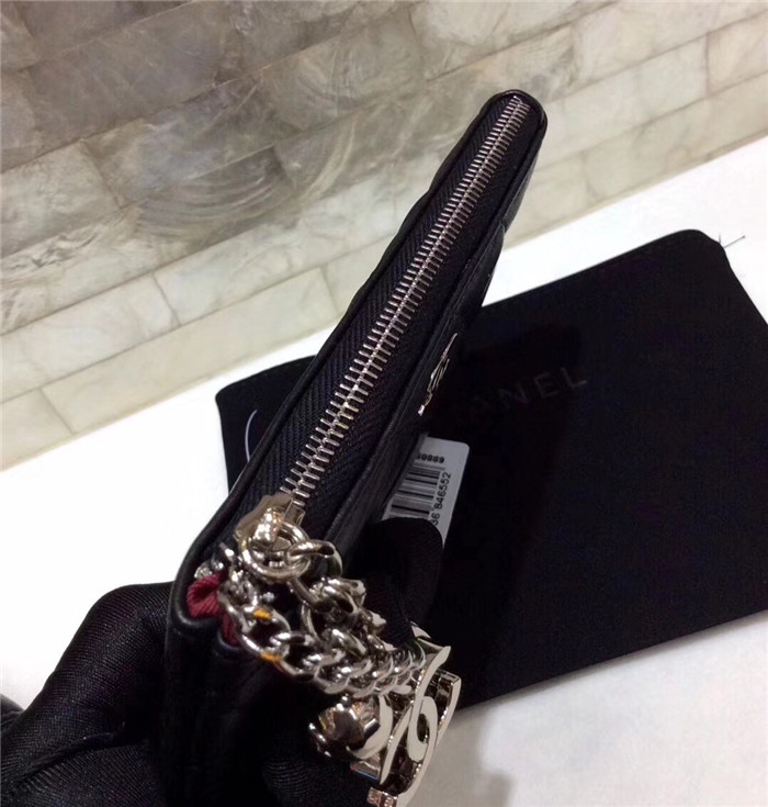 샤넬 램스킨 은장 동전&카드지갑 AS1008-2