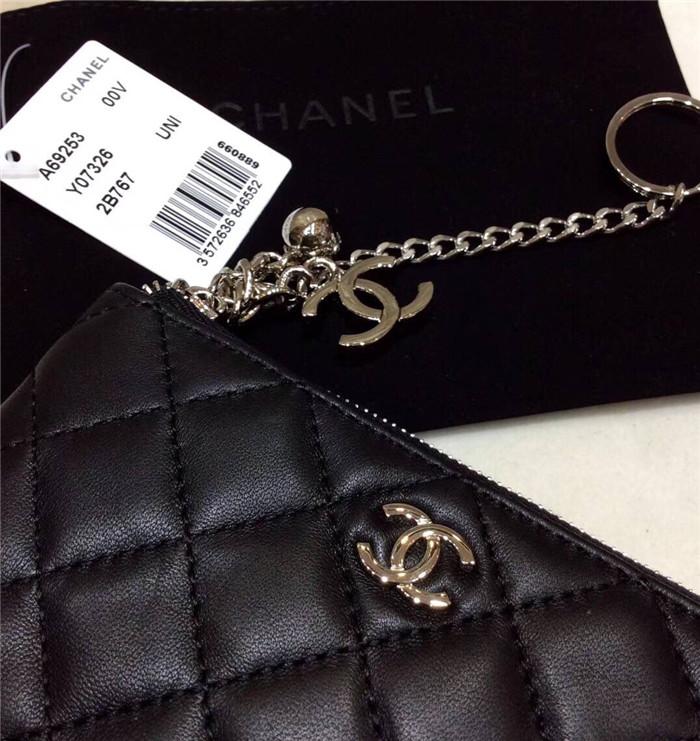 샤넬 램스킨 은장 동전&카드지갑 AS1008-2