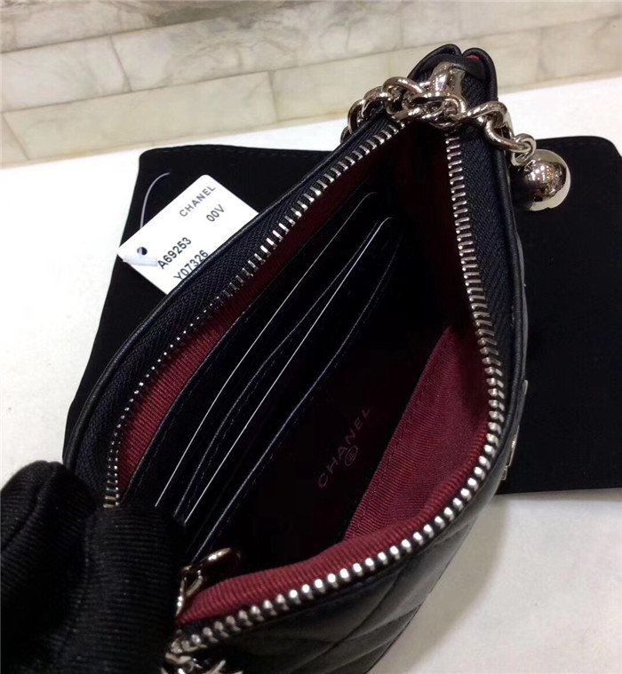 샤넬 램스킨 은장 동전&카드지갑 AS1008-2