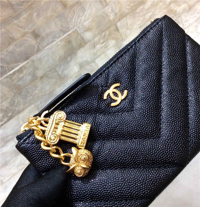 샤넬 케비어 금장 동전지갑 AS1010-1