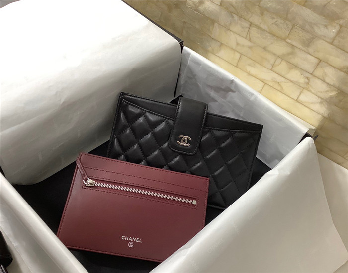 chanel 샤넬 램스킨 카드 장지갑 C14012