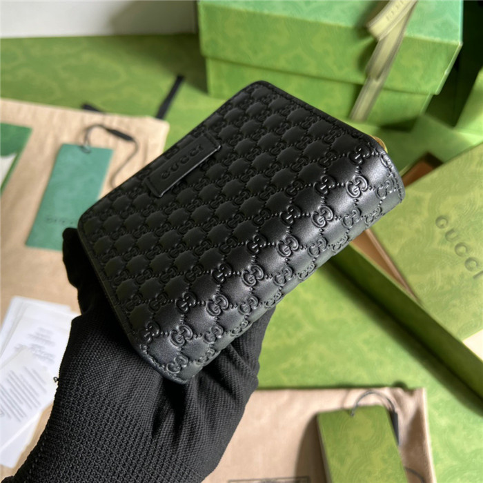 GUCCi 구찌 마이크로시마 지퍼 카드 반지갑 449395