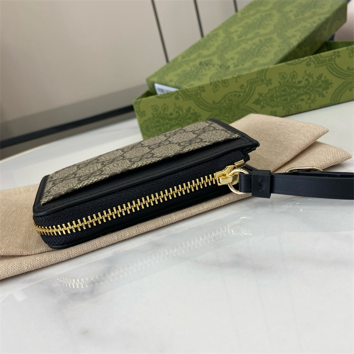 GUCCI 구찌 GG 엠블럼 지퍼 카드 케이스 821804 2COLOR