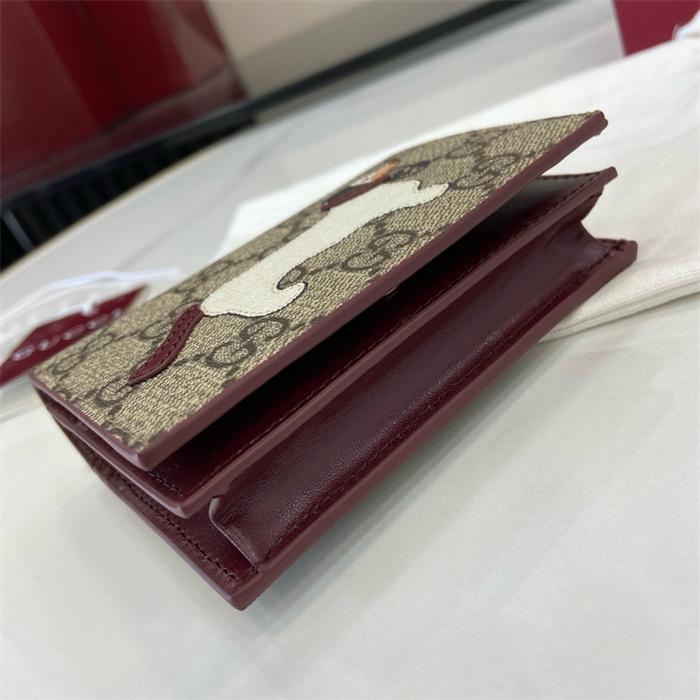 GUCCI 구찌 도그 디테일 GG 미니 반지갑 818767