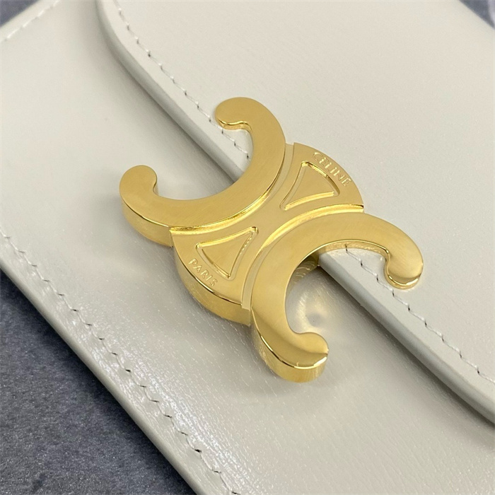 CELINE 셀린느 플랩 트리옹프 샤이니 카프스킨 카드/명함지갑 101583