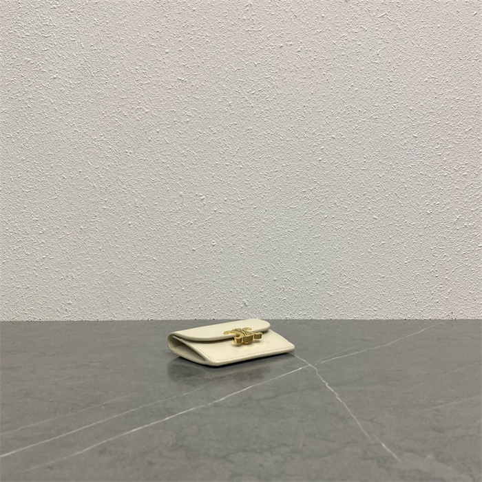 CELINE 셀린느 플랩 트리옹프 샤이니 카프스킨 카드/명함지갑 101583