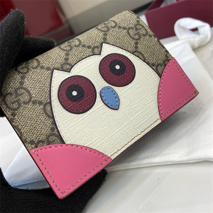 GUCCI 구찌 GG 부엉이 디테일 미니 반지갑 818767
