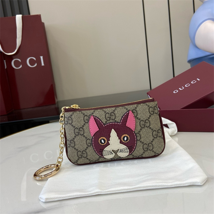 GUCCI 구찌 고양이 디테일 GG 키 케이스 818768